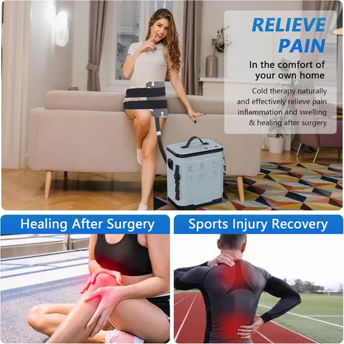 Vista 7 de ICYTHRP Máquina de terapia de frío con temporizador programable, máquina de hielo portátil para cadera después de la cirugía, sistema