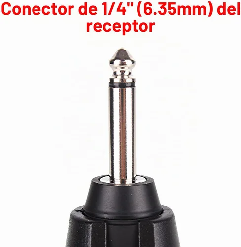 Vista 7 de At-5 Micrófono de guitarra inalámbrico UHF Micrófono de instrumento condensador receptor y sistema transmisor para guitarra clásica y acústica