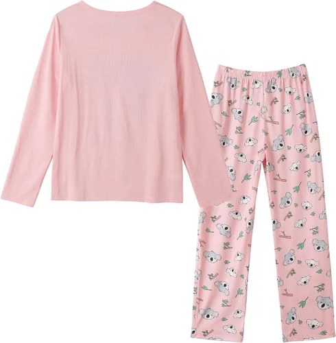 Vista 2 de Conjunto de pijama de conejito para niñas grandes, ropa de dormir de dibujos animados para invierno, diseño de conejo