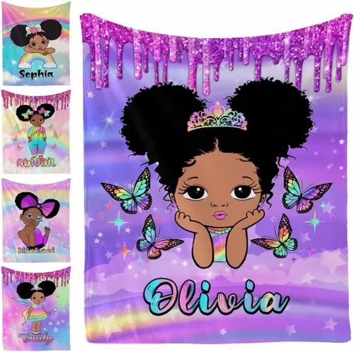 Vista 7 de Manta personalizada, 20 colores para niño y niña, manta con nombre personalizado para niños y adultos, manta de Navidad para niños y niñas
