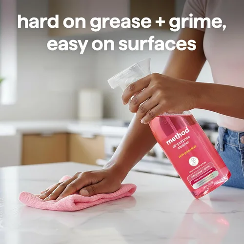 Vista 2 de Method Limpiador multiusos, pomelo rosa, perfecto para la mayoría de mostradores, azulejos, piedras y más, botella de spray de 28 onzas