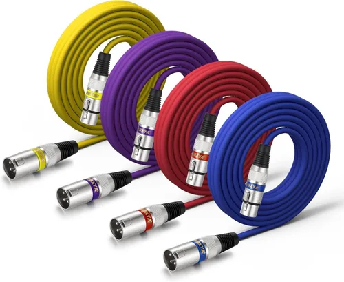 Vista 18 de EBXYA Cable XLR de 2 pies, paquete de 10 unidades, 3 pines, cable de micrófono XLR equilibrado macho a hembra, adecuado para mezclador de audio 10