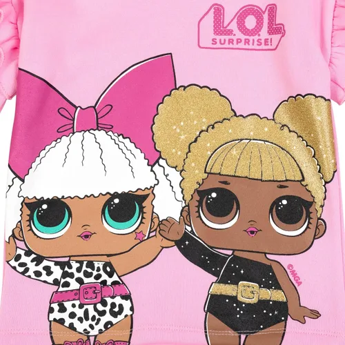 Vista 4 de LOL Surprise Fierce Bhaddie Flipside Unity - Conjunto de sudadera y leggings de forro polar cruzado para niñas pequeños a niños grandes Rosado