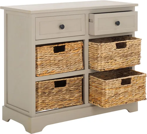 Vista 11 de Safavieh American Homes Collection Herman - Cesta de mimbre para almacenamiento marrón