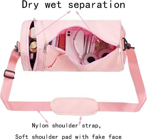 Vista 3 de Bolsas deportivas para mujeres y hombres, bolsa de viaje para deportes, bolsa de viaje y bolsos, gimnasio, bolsa de fitness, bolsa de lona