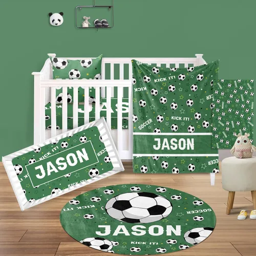 Vista 15 de Juego de ropa de cama para cuna de bebé, 5 piezas, diseño de bolas y arco iris, manta de bebé con nombre personalizado, sábana bajera para cuna