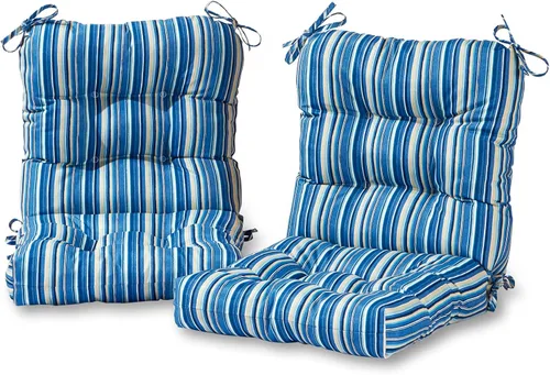 Vista 32 de Greendale Home Fashions Juego de 2 cojines de asiento y respaldo para exteriores, diseño Adobe Stripe 2