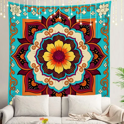 Vista 31 de Shrahala Circles Tapestry, Abstract Art With Various Circles Wall Hanging Hd Print Polyester Backdrop For Dorm Room Bedroom 30 X 40 In