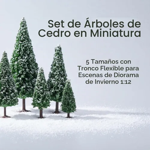 Vista 5 de 10 árboles de cedro modelo de tren, paisaje, pino, diorama en miniatura, modelo mixto para arquitectura de carretera, edificio, decoración
