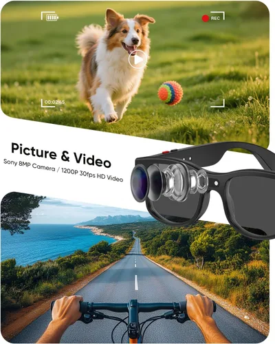 Vista 3 de CJkao Smart Glasses with Camera for Men Women(G3)