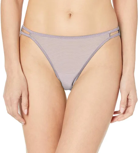 Vista 48 de Vanity Fair Bragas de bikini con tira para mujer, Illumination, con elástico sedoso y ribete de satén Paquete de 3 Negro (Midnight Black)