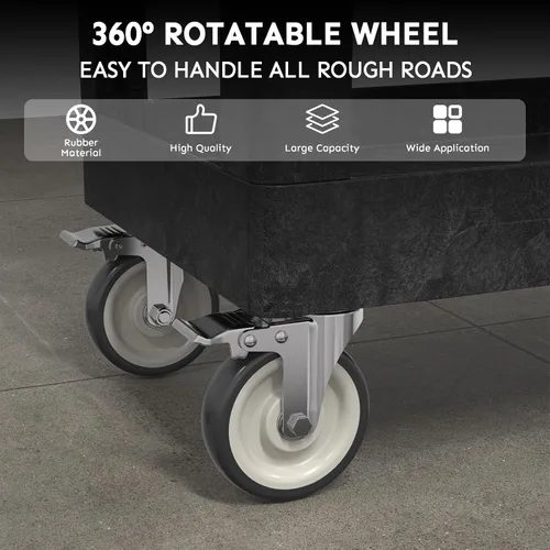 Vista 5 de Carrito utilitario con ruedas, carrito de servicio rodante de capacidad de 1000 libras, carros de trabajo de 34 x 17 pulgadas, carrito