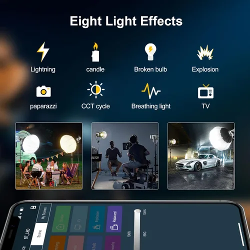 Vista 6 de GVM - Kit de luz de video de 150 W, iluminación continua de 2700K-7500K para fotografía con Softbox Linterna y Soporte, kit de luz de estudio