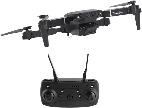 Vista 5 de E88 4 Eje RC Drone Aéreo Quadcopter HD Doble Cámara Alta Resolución Volteando Plegable Negro