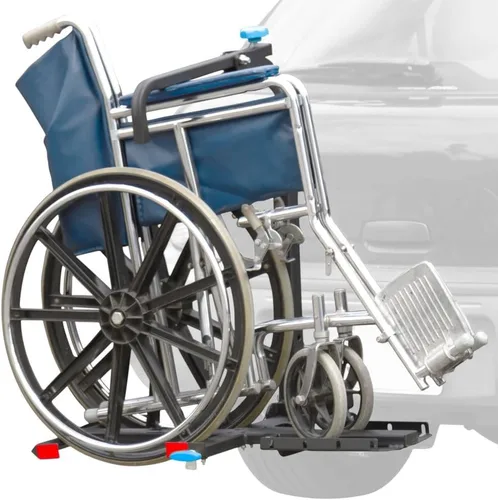 Vista 2 de Silver Spring Plataforma de transporte manual plegable para silla de ruedas con soporte de bola de enganche y función de inclinación para una fácil