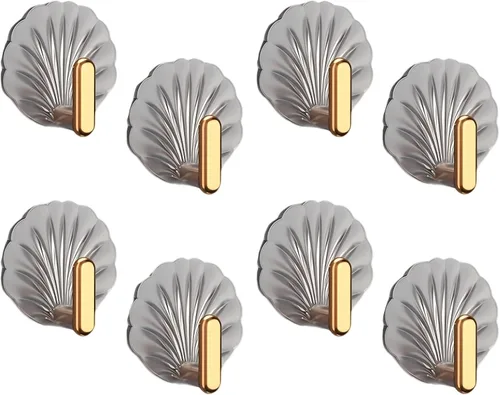 Vista 8 de Ganchos adhesivos de pared, ganchos decorativos resistentes para llaves, bolsos, sobre la puerta, paquete de 4