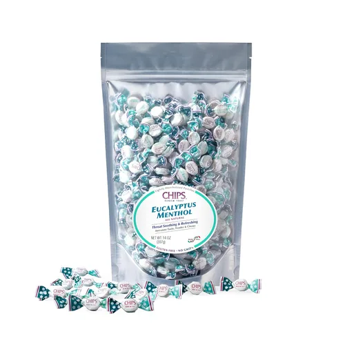 Vista 3 de Chips EUCALYPTUS MENTHOL, 1 libra Tamaño "Coro" - Pastillas italianas clásicas