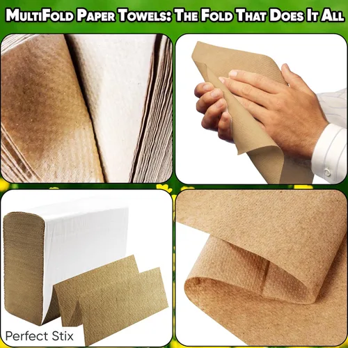 Vista 4 de Toallas de papel Kraft MultiFold - Paquete de 2-250 ct. Total de 500 toallas