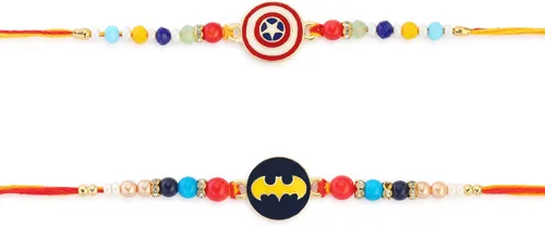 Vista 3 de Set of 2 SuperHeros Rakhi for Brother Raksha Bandhan Rakhi for Small Brother Rakhi for Bhaiya Bhabhi Rakhi Thread RNJVA