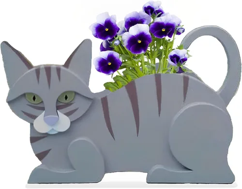 Vista 22 de Macetero de flores para perros, regalos para mujeres, bonitas macetas de PVC para perros, macetas para interiores y exteriores, maceta de jardín