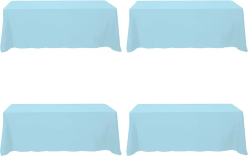 Vista 145 de BRILLMAX - Manteles para mesa rectangular de 6 pies, tela de lino de poliéster, lavable, para boda, recepción, banquete, fiesta de cumpleaños, 60 x