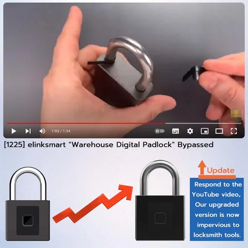 Vista 3 de Candado de combinación de candado de puerta: bloqueo de bloqueo de bloqueo de bloqueo de aplicación de teléfono de huellas dactilares eLinkSmart