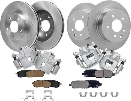 Vista 29 de Detroit Axle - Rotores de freno para Nissan NV2500 NV3500 NV1500 NV1500 2012-2021, repuesto de rotores de freno de disco: rotor delantero de 14.17