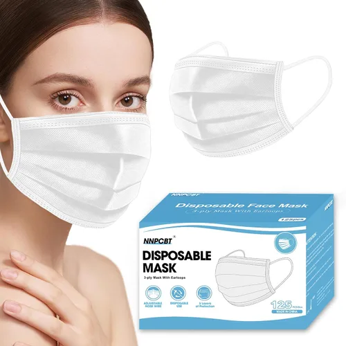Vista 9 de NNPCBT 100 unidades de mascarillas desechables negras de 3 capas con filtro de protección