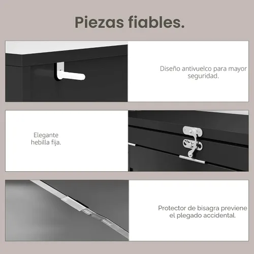 Vista 7 de HOMCOM Escritorio plegable convertible para computadora, color negro