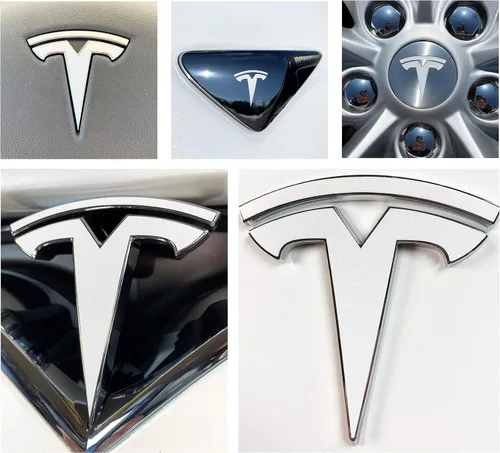 Vista 24 de Calcomanía con logotipo para Tesla Model S, Nosecone, juego de 14 piezas (verde brillante)