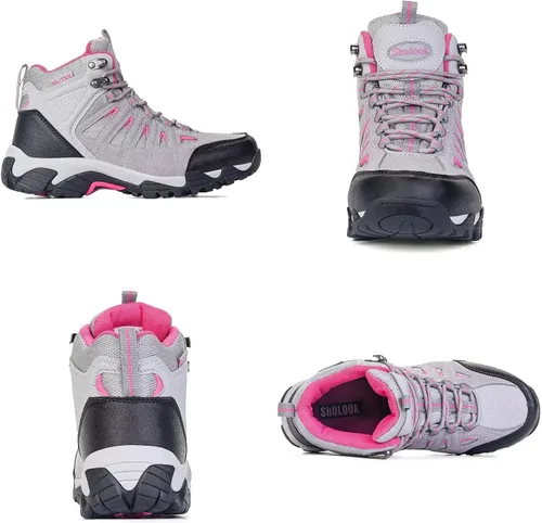 Vista 6 de SHULOOK Botas de senderismo impermeables para mujer, para senderismo, campamento, senderismo, senderismo, senderismo, para exteriores