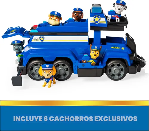 Vista 5 de PAW Patrol Vehículo Team Cruiser con 6 figuras coleccionables de cachorros