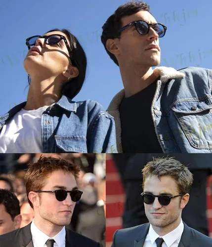 Vista 5 de Vintage Polarized Round Sunglasses for Men Women Retro Stylish Black Orange Sunglasses