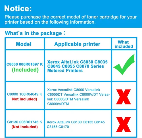 Vista 2 de LCL C8030 C8035 C8045 C8055 Cartucho de tóner de repuesto para Xerox AltaLink C8030 C8035 C8045 C8055 C8070 006R01697 6R1697 alto rendimiento Negro