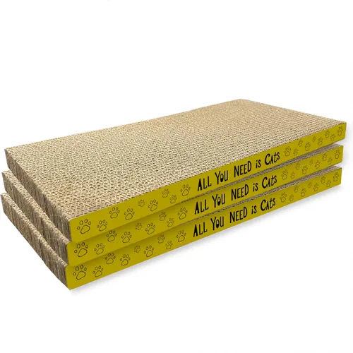 Vista 10 de AccEncyc Almohadillas Rascadoras de Cartón para Gatos Tablero Rascador para Gatos de Interior 16.5x8.3x1 Pulgadas Rascador Corrugado de Doble Cara