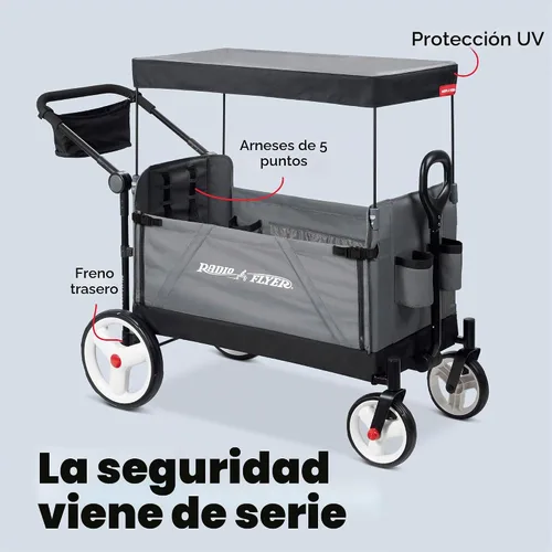 Vista 4 de Radio Flyer City Luxe Stroll 'N Wagon, para mayores de 1 año, cochecito para niños