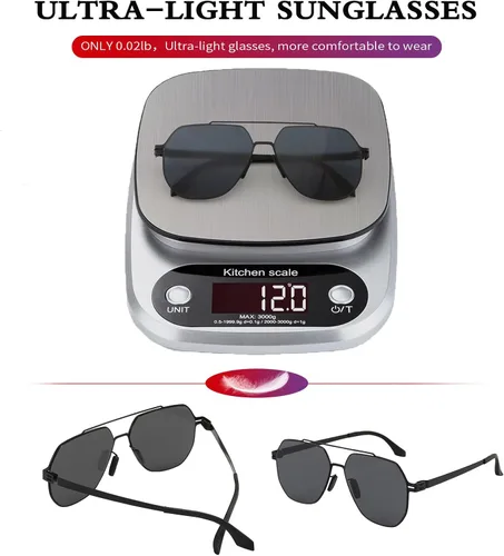 Vista 5 de Fullgren Gafas de sol polarizadas de polígono de gran tamaño para mujeres y hombres, persianas vintage UV400, clásicas grandes gafas de sol
