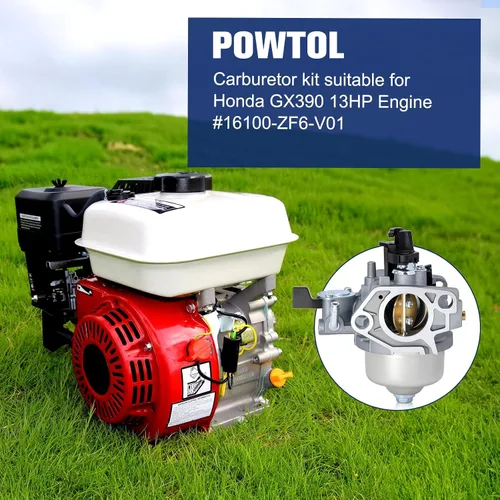 Vista 2 de Powtol Carburador GX390 13HP para motores Honda GX 390 Lavadora a presión Reemplazar 16100-ZF6-V01 16100-Z5T-901 con filtro de aire 17210-ZE3-505
