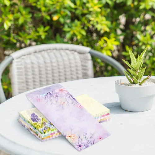 Vista 6 de Paper Master - Juego de 12 sobres de letras Flora, juegos de papel de papelería para impresora, con una variedad de diseños y relieve automático