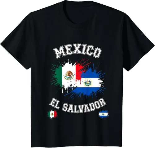 Vista 82 de Camiseta de recuerdo de la bandera vintage de El Salvador de México