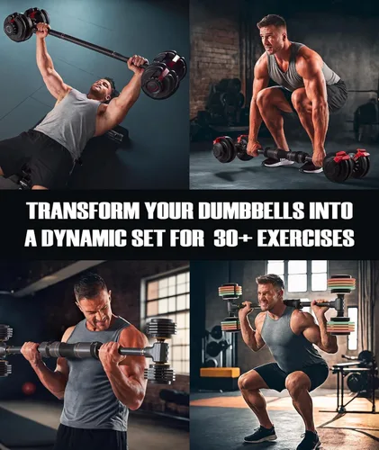 Vista 8 de Flexible Dumbbell Converter - 260 LBS Weight Capacity Adjustable Alloy Steel Bar丨Convert Dumbbells to Barbell, Enhanced Compatibility for Wide Range