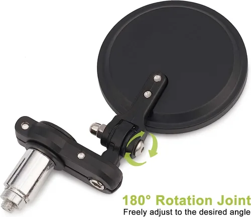 Vista 2 de 001-B Cafe Racer - Espejos plegables para motocicleta, retrovisor, color negro, para manillares de 7/8 pulgadas, compatibles con motos de calle