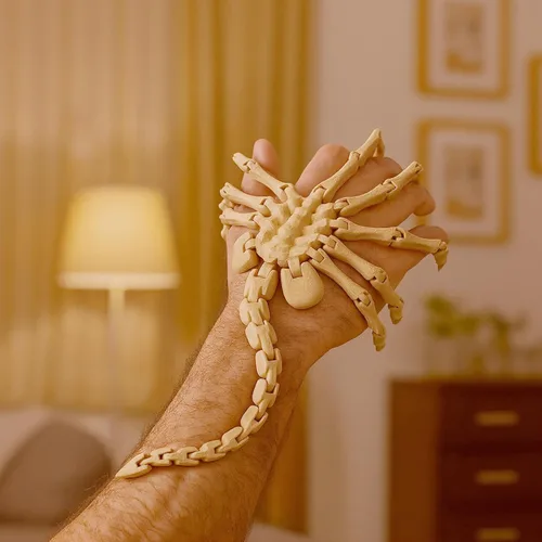 Vista 5 de Yipintang Modelo Facehugger Posicionable a Escala 1/4, Accesorio de Figura de Acción Impresa en 3D de 12 Pulgadas para Coleccionables de Alien