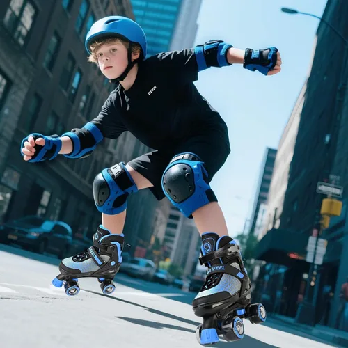 Vista 6 de SULIFEEL Patines para niñas y niños, 4 tallas ajustables con ruedas iluminadas, patines seguros y divertidos para niños, mejor regalo