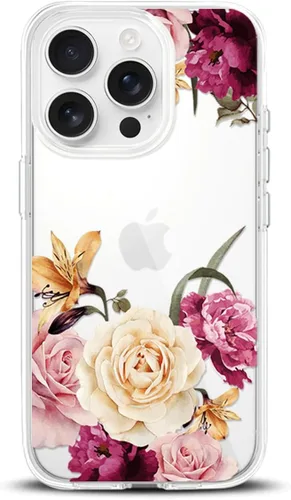 Vista 14 de Compatible con iPhone 15, funda transparente de encaje negro floral a prueba de golpes, parte trasera dura, delgada, bonita funda transparente