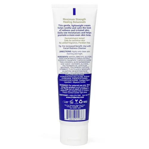 Vista 9 de TriDerma Paquete de alivio del enrojecimiento facial, limpiador facial suave más crema facial hidratante, tratamiento calmante diario