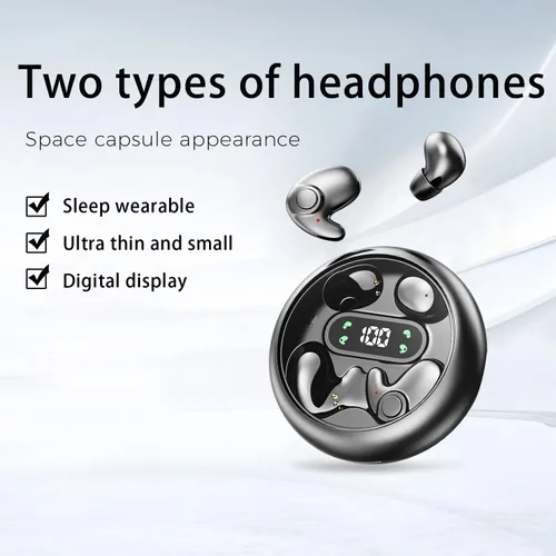 Vista 7 de Earbuds,Mini Invisible Sleep Earbuds,Bluetooth 5.4 Ultra-Stylish Headphones for Sleep,Comfortable Blocking Noise,2-Pack Small mini Invisible