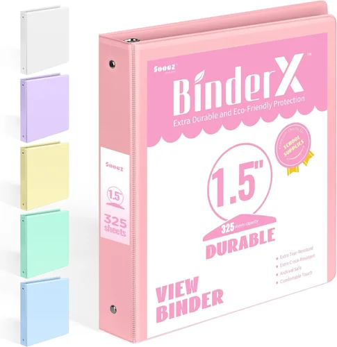 Vista 12 de BinderX - Carpeta de 3 anillos redondos extraduradera de 1 pulgada, se adapta a 175 hojas de papel de 8.5 x 11 pulgadas, cubierta personalizable