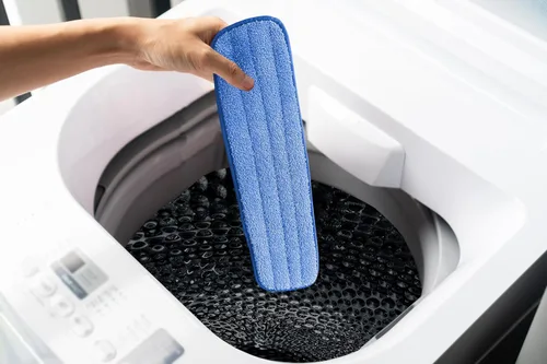 Vista 5 de Almohadillas de microfibra para trapeador de 18 pulgadas, con , lavables, húmedas/secas: paquete de 12