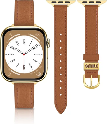 Vista 18 de JR.DM Correas de cuero delgadas compatibles con Apple Watch Band 1.496 in 1.575 in 1.614 in 1.654 in 1.732 in 1.772 in 1.811 in 1.929 in, correa